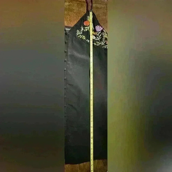 Forever 21 Embroidered Floral Black Mini Slip Dress Size Medium (M) - Picture 7 of 8